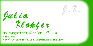 julia klopfer business card